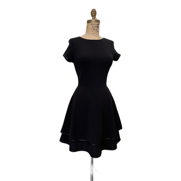 Aqua Black Dress Womens Little Black Fit Flare Ruffle Dress Size Small NWT - Picture 1 of 5